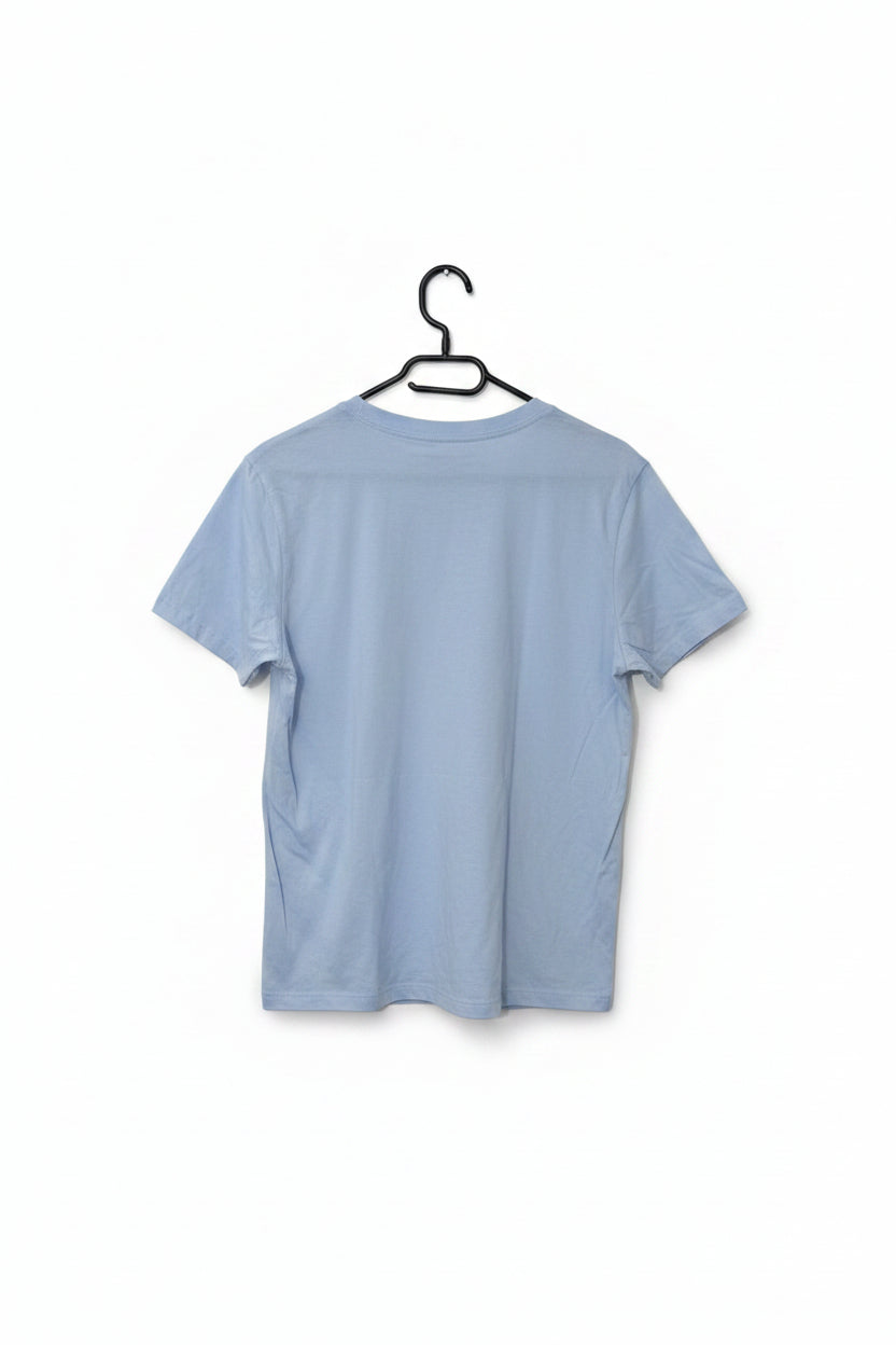 Back view - Light blue faith-inspired T-shirt