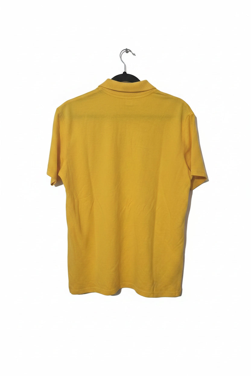 Back view - Yellow men's polo shirt large