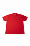 Peace Love Jesus red men's polo shirt – front view