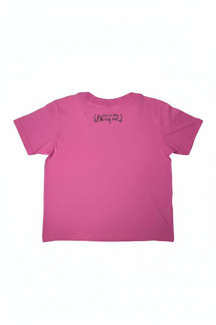 Jesus First pink women's t-shirt – neck detail: Bless the Lord Oh My Soul