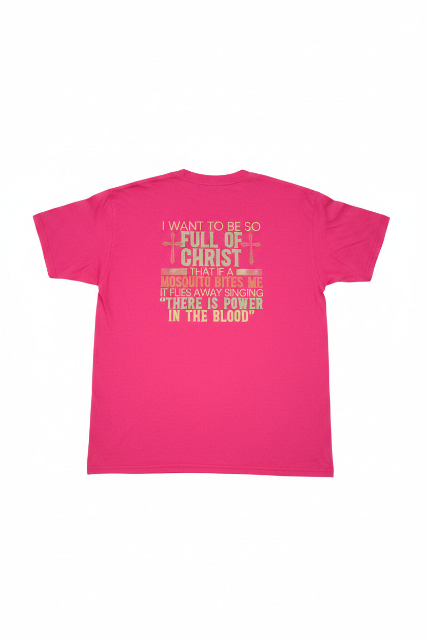 Rooted In Christ pink men's t-shirt – back view