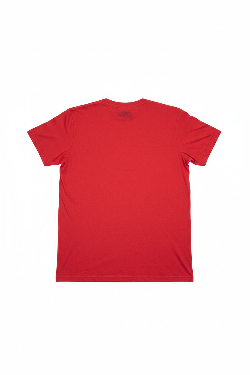 Rejoice Always red women's t-shirt – back view
