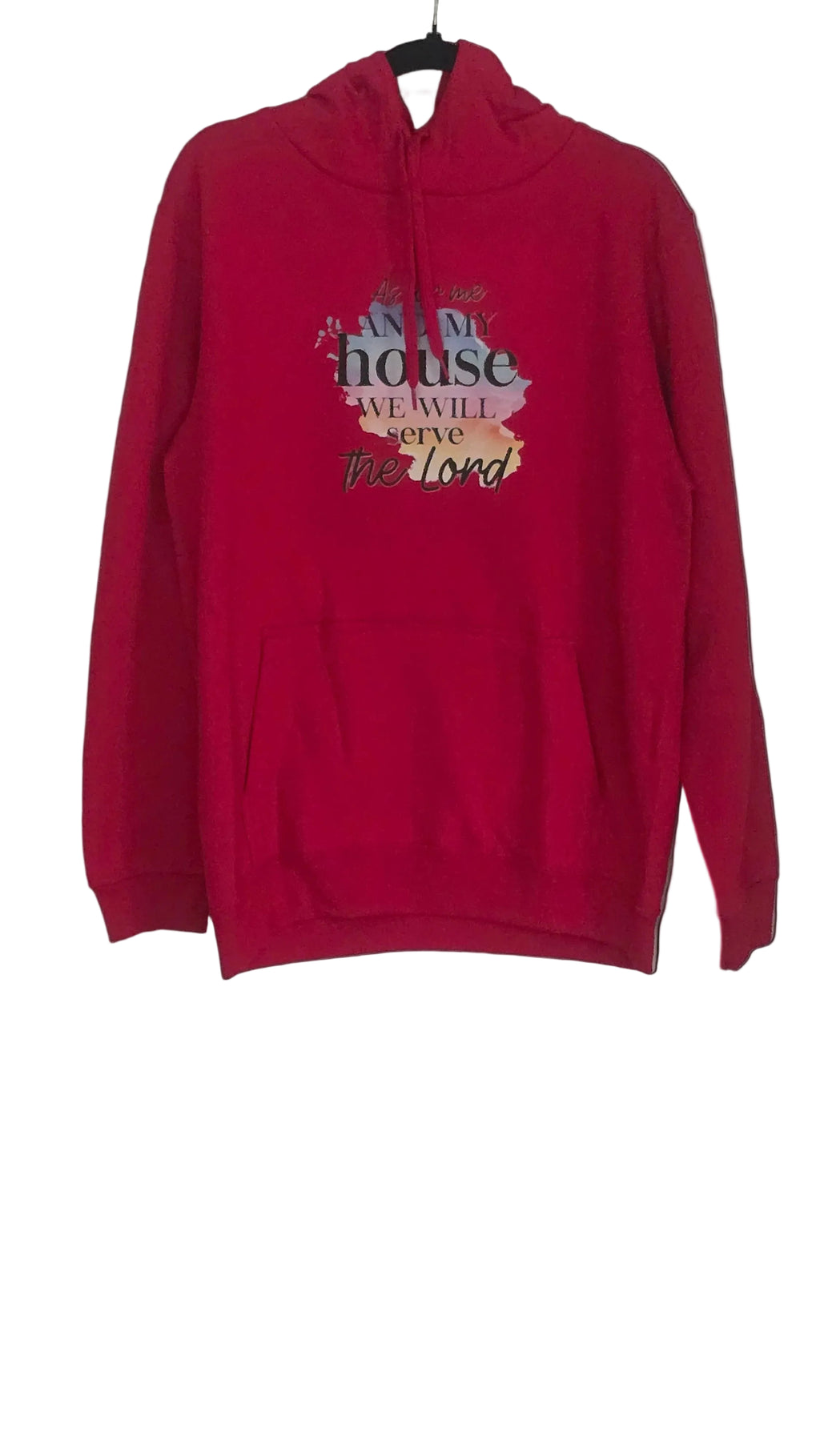 As For Me And My House – Premium Graphic Hoodie in Red (Size L) (Copy)