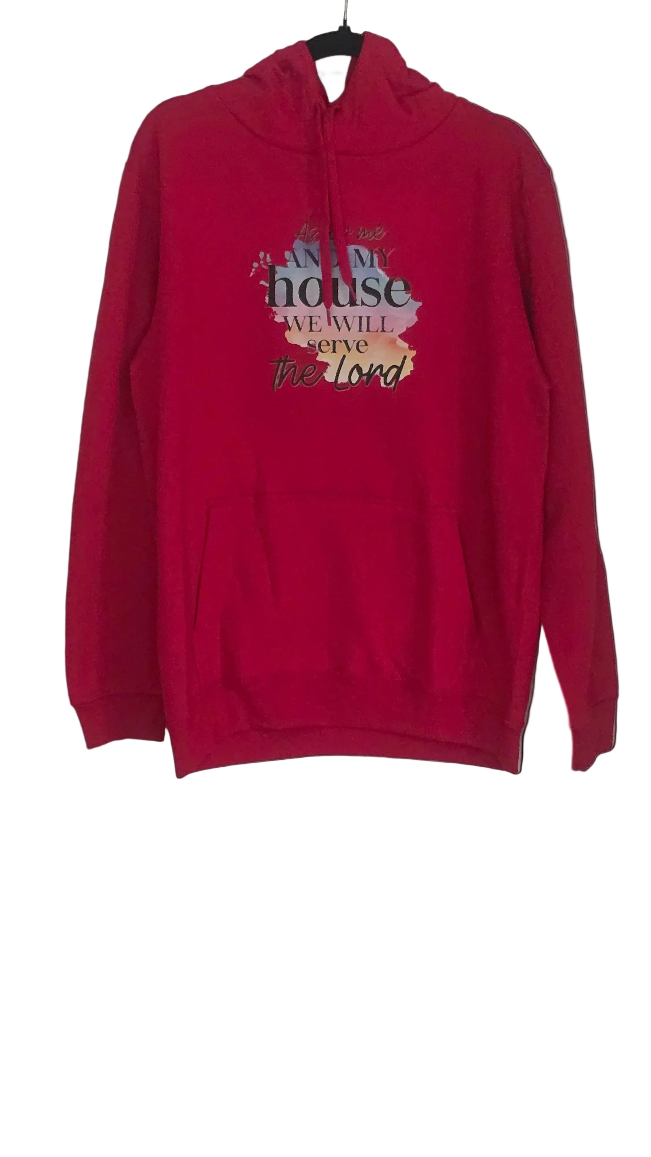 As For Me And My House – Premium Graphic Hoodie in Red (Size L) (Copy)