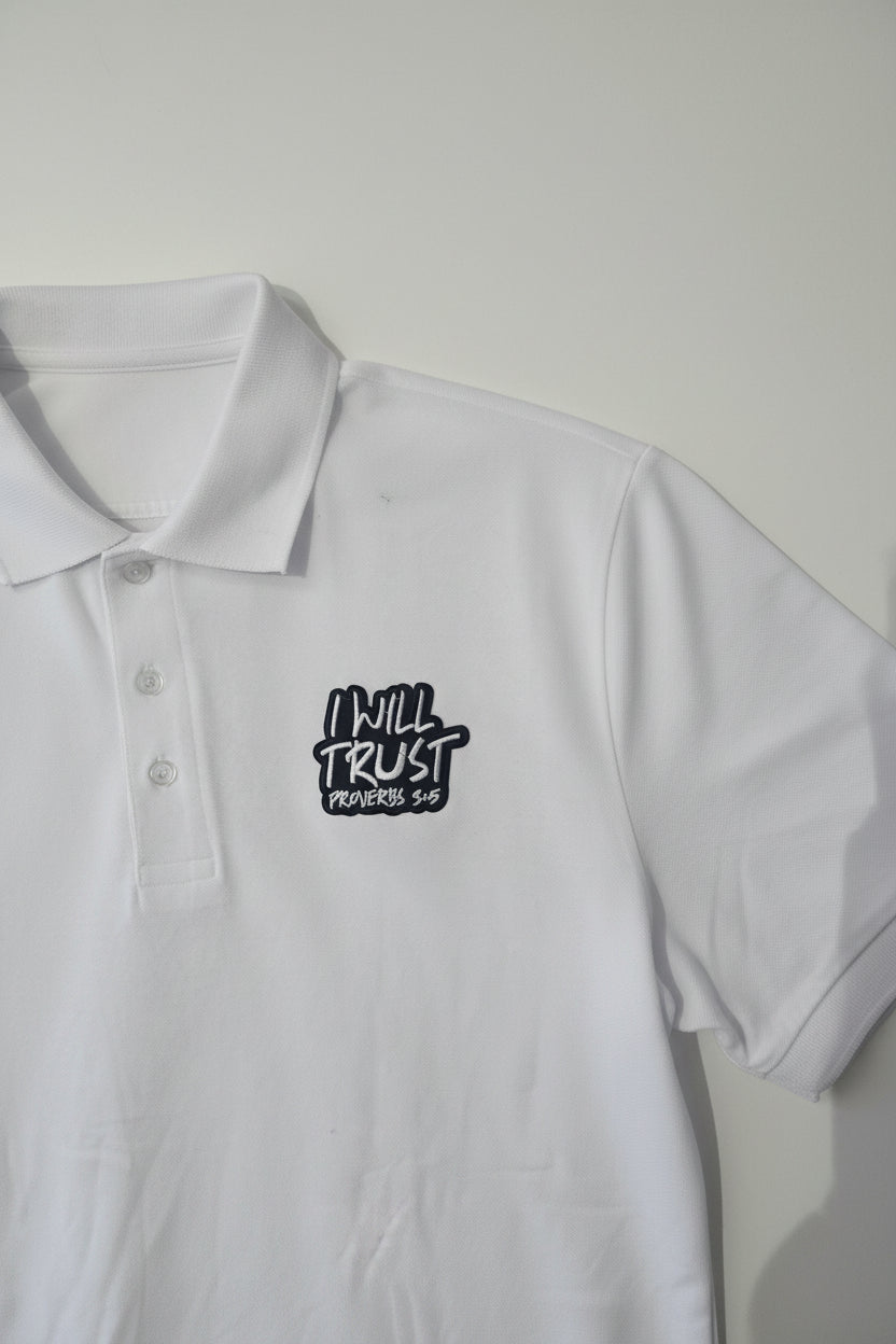 I Will Trust Polo Shirt – White