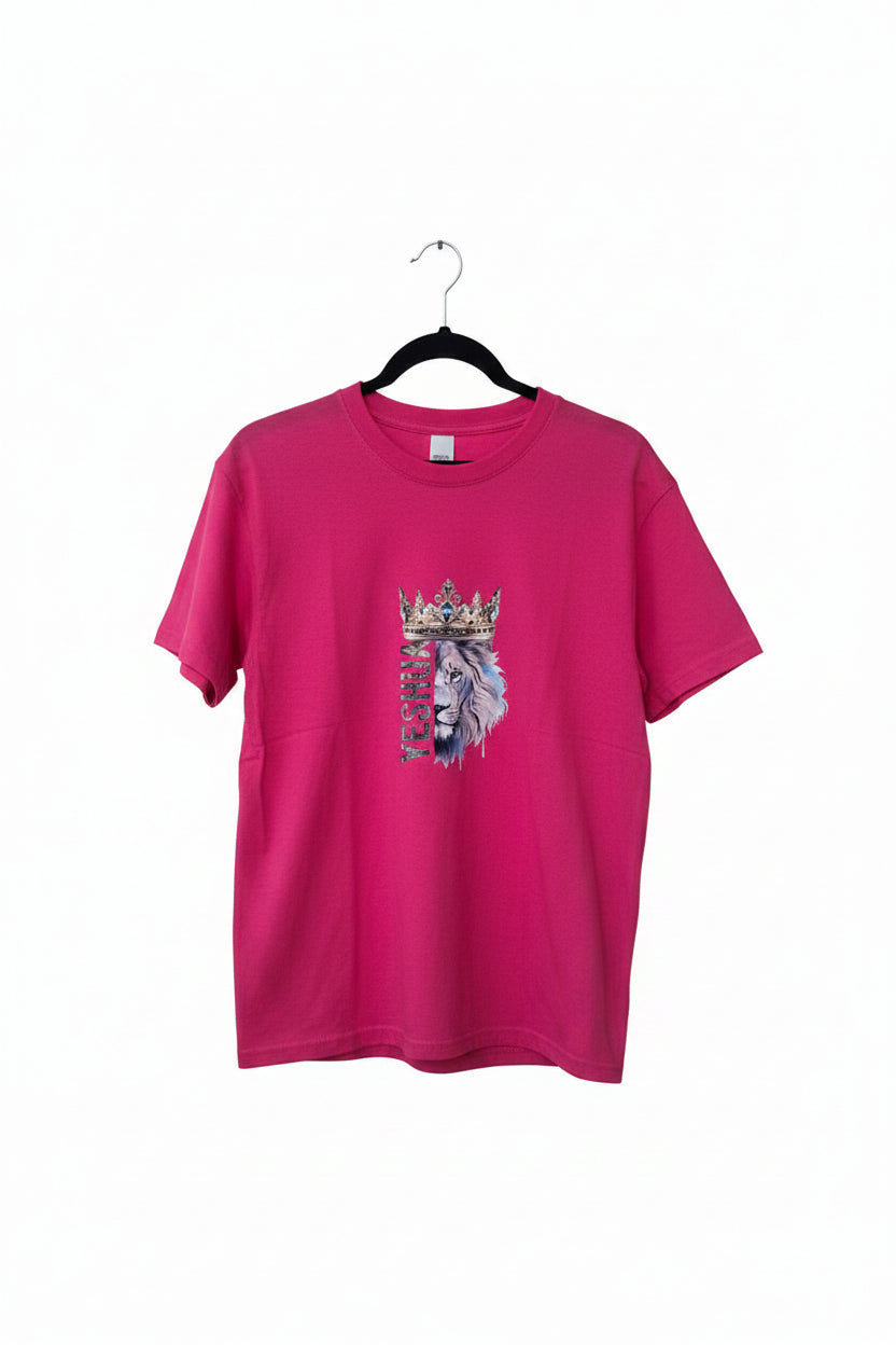 Yeshua Lion Crown T-Shirt – Pink